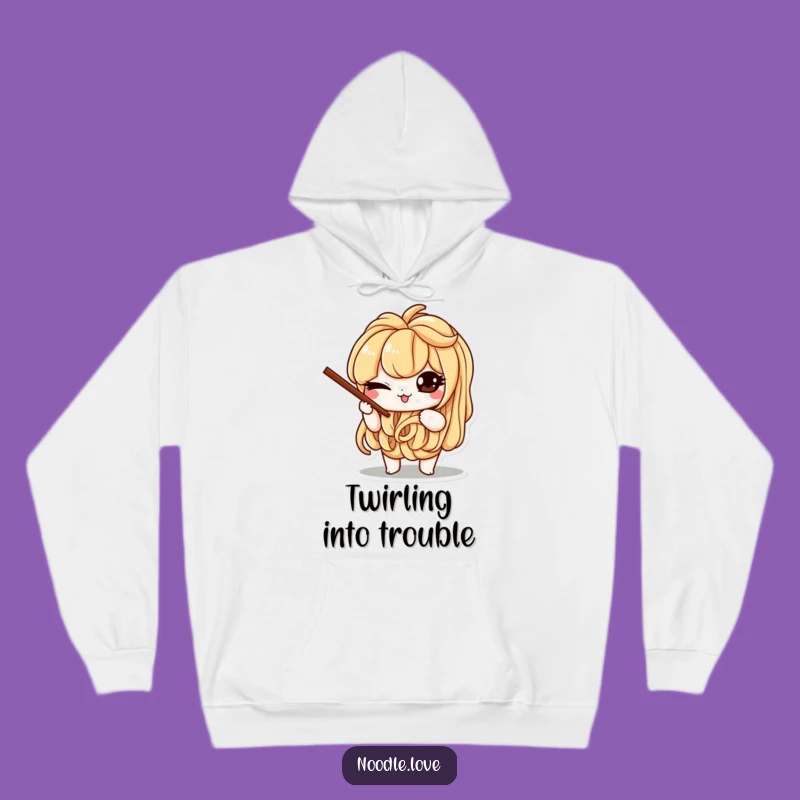 Funny Noodle Wink Hoodie: Mischievous Chopsticks Cozy Gift