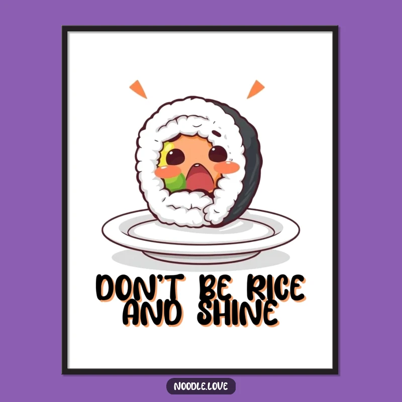 Free Printable Sushi Wall Art: Funny Roll Oopsie Character Downloadable Art