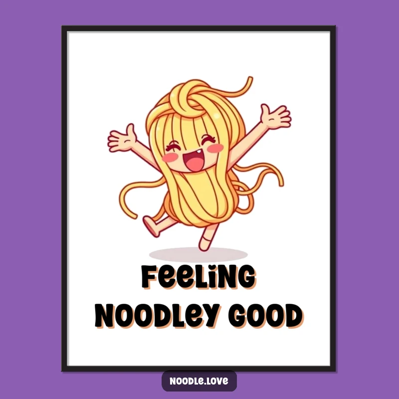 Funny Free Printable Wall Art: Looping Noodle Energy, Downloadable Art Gift