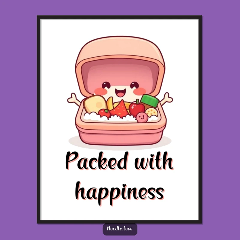 Free Printable Bento Box Art: Smiling Food Humorous Wall Decor Downloadable