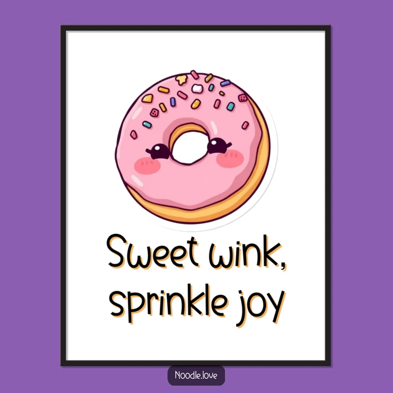 Free Printable Blushing Donut Wall Art - Funny Downloadable Art Gift
