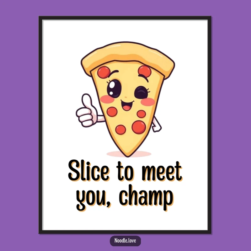 Free Printable Pizza Art: Funny Thumbs Up Slice Decor for Kitchen Fun
