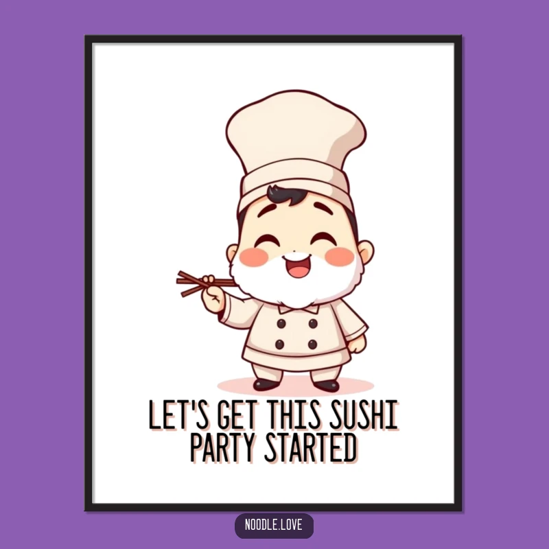 Free Printable Sushi Art: Giggling Chef Decor for Your Kitchen