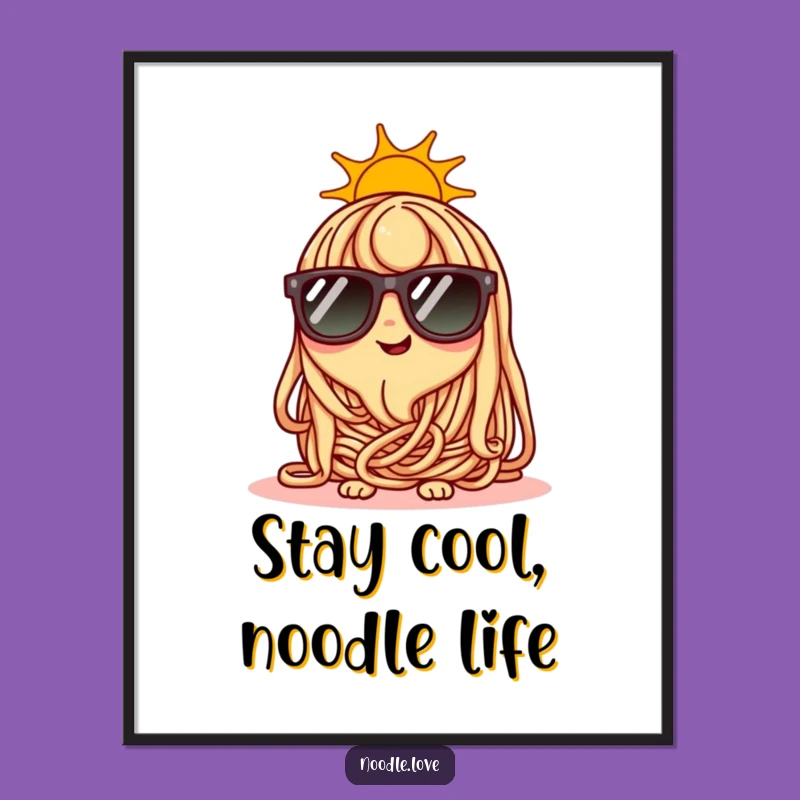 Free Printable Wall Art: Cool Noodle with Sunglasses for a Sunny Vibe Decor