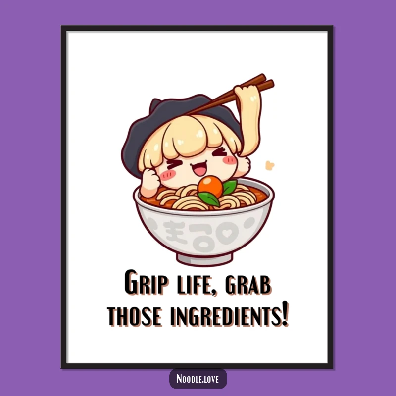 Free Printable Wall Art: Kawaii Ramen Fun, Downloadable Art for Kitchen