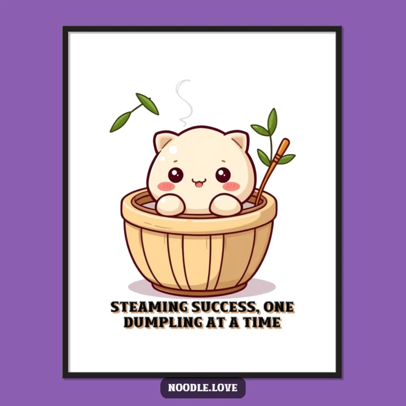 Funny Free Printable Dumpling Wall Art: Wink and Steam Downloadable Decor!