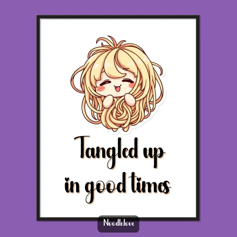 Funny Free Printable Wall Art: Amused Noodle Tangled, Quirky Downloadable Decor!