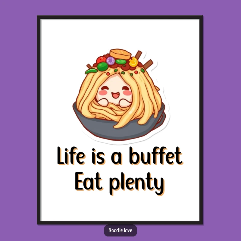 Free Printable Funny Wall Art: Noodle Topping Mountain - Whimsical Downloadable Decor!