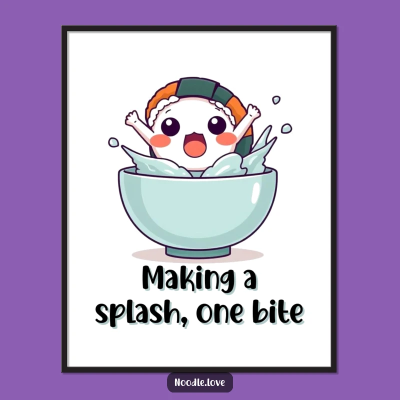 Free Printable Wall Art: Surprised Sushi Splash, Hilarious Downloadable Decor!