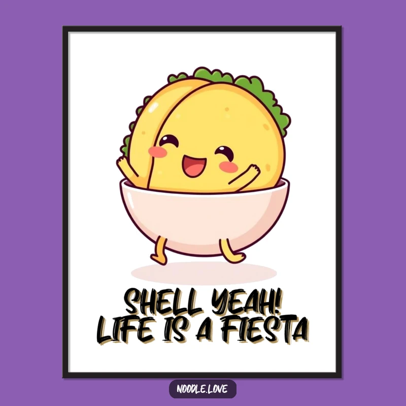 Funny Free Printable Wall Art: Taco Slide Action, Whimsical Downloadable Decor
