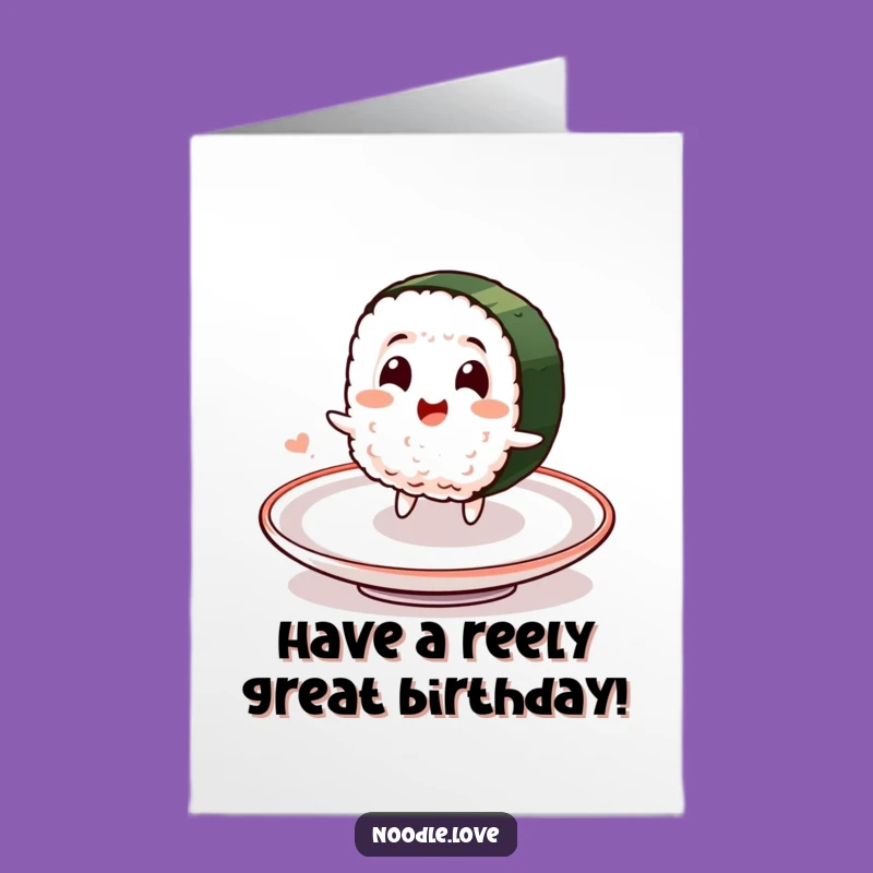 Free Printable Birthday Card: Delightful Sushi Spin, Funny Downloadable Gift