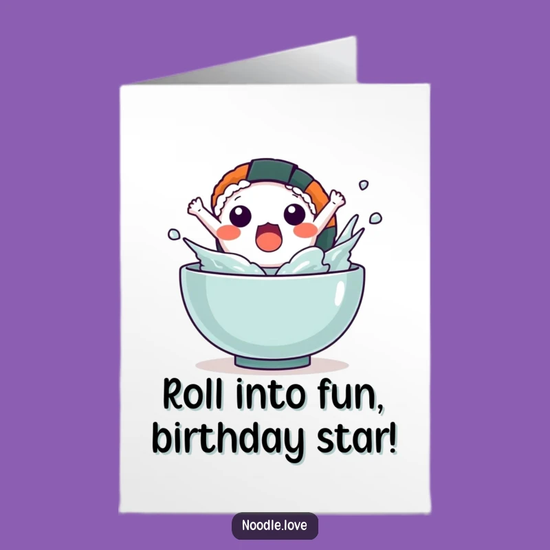Free Printable Birthday Card: Shocked Sushi Leap, Funny Downloadable Gift!