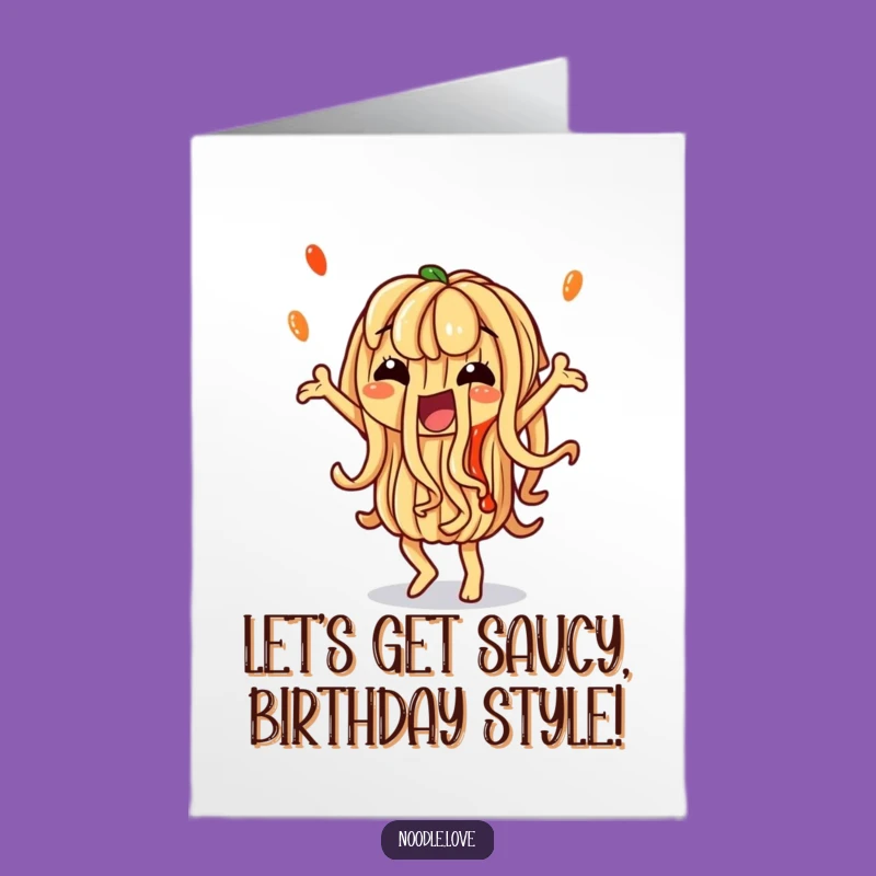 Free Printable Birthday Card: Silly Noodle Dance, Saucy Fun, Downloadable Gift