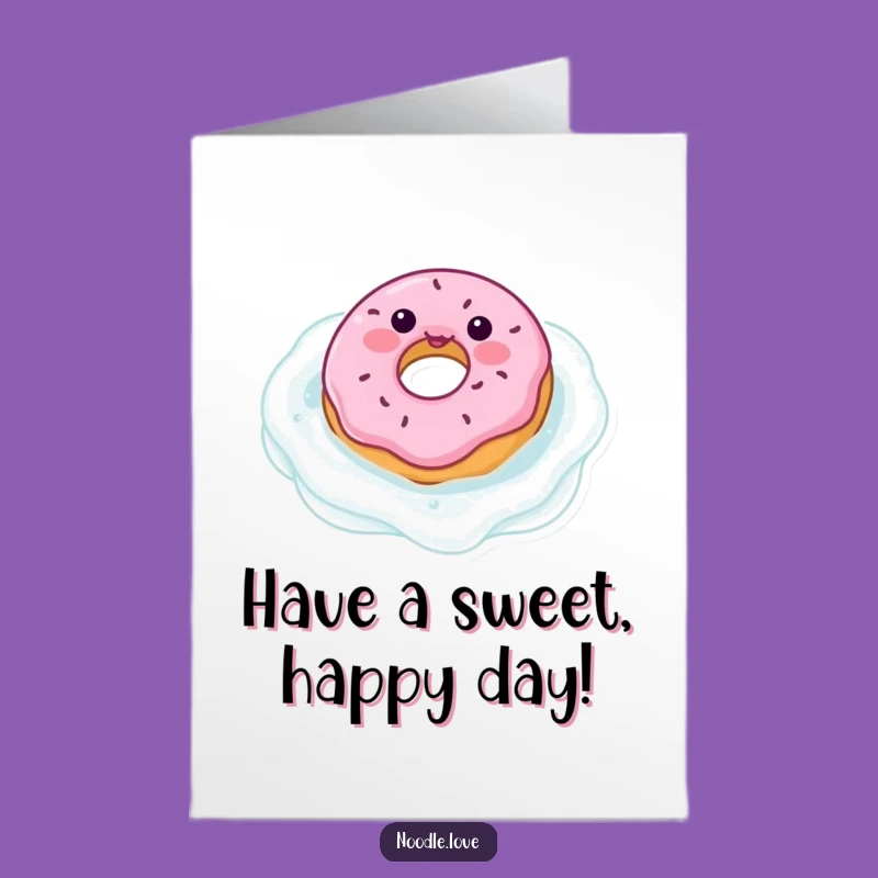 Free Printable Donut Birthday Card: Milky Delight Greeting for Sweet Celebrations