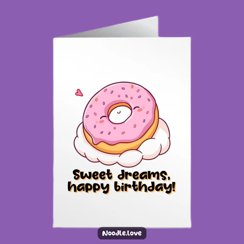 Free Printable Kawaii Donut Nap Card: Funny Birthday Downloadable Gift for Sweet Dreams