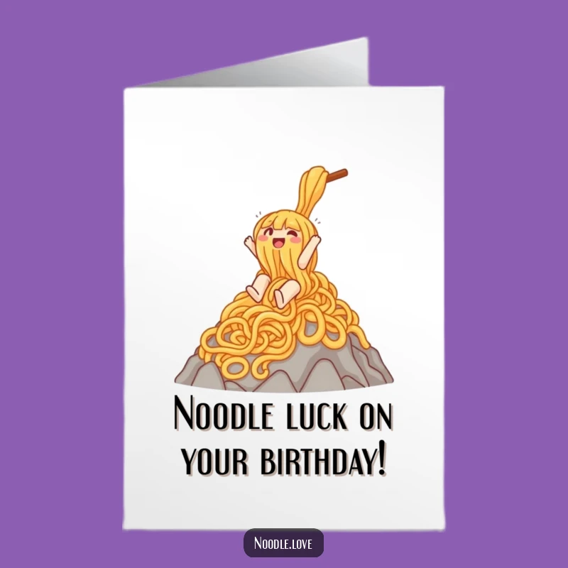 Free Printable Noodle Birthday Card: Gleeful Slide into Fun!