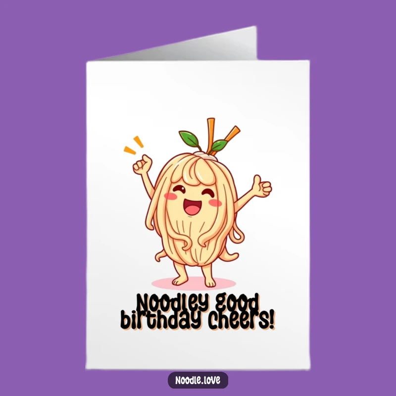 Free Printable Birthday Card: Funny Dancing Noodle, Perfect DIY Downloadable Gift!