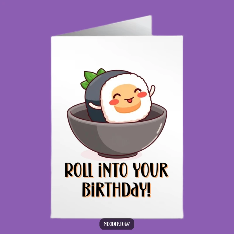 Free Printable Funny Birthday Card: Sushi Leaping - Joyful Downloadable Foodie Gift