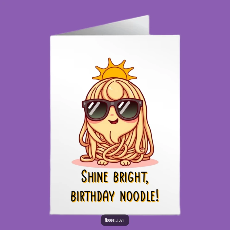 Free Printable Birthday Card: Cool Noodle with Sunglasses for a Sunny Celebration