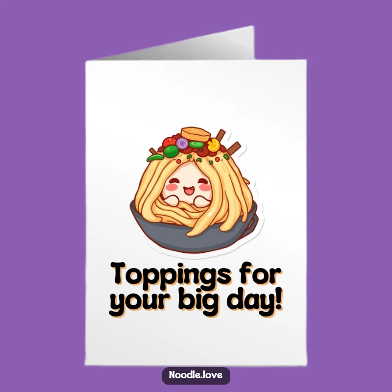 Free Printable Funny Birthday Card: Noodle Topping Mountain - Downloadable Gift!