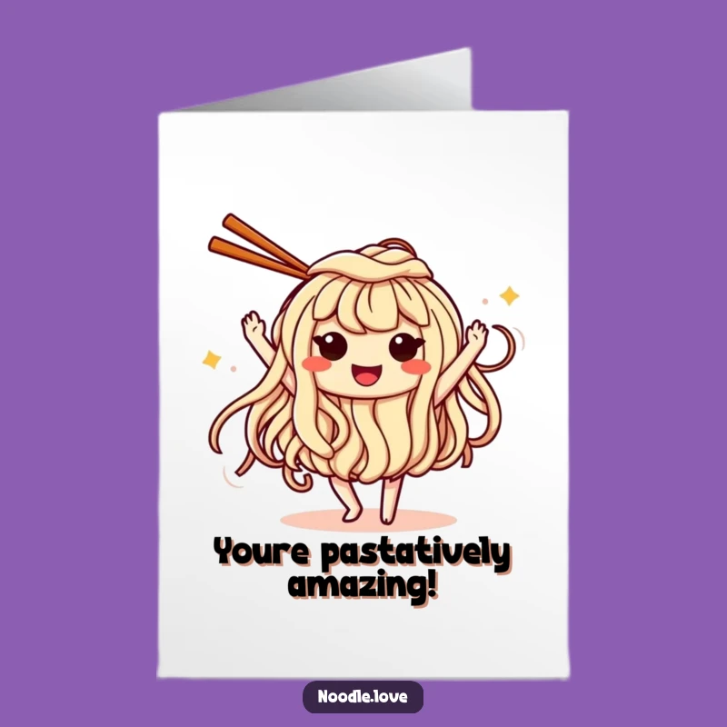 Free Printable Congrats Card: Energetic Noodle Dance, Joyful Downloadable Gift Idea