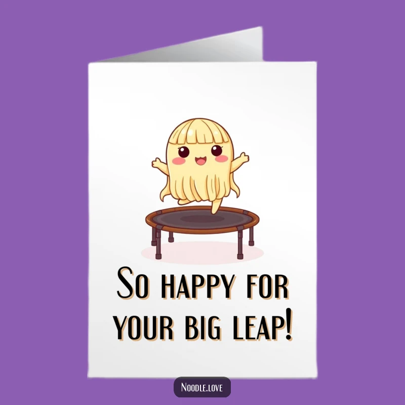 Free Printable Congrats Card: Noodle's Nori Jump Excitement, Funny Downloadable Gift