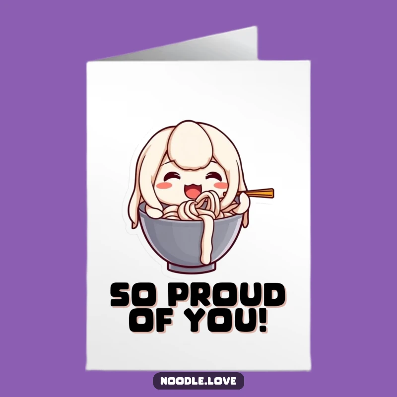 Free Printable Congrats Card: Slurping Udon Noodle, Cheerful Downloadable Gift!