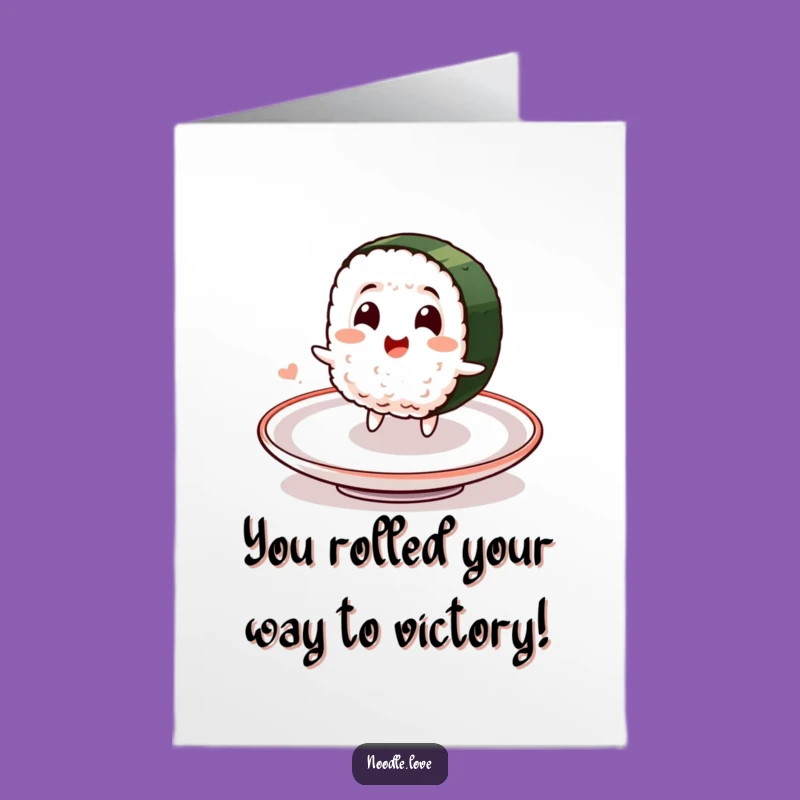 Free Printable Congrats Card: Sushi Spin Success, Downloadable Gift