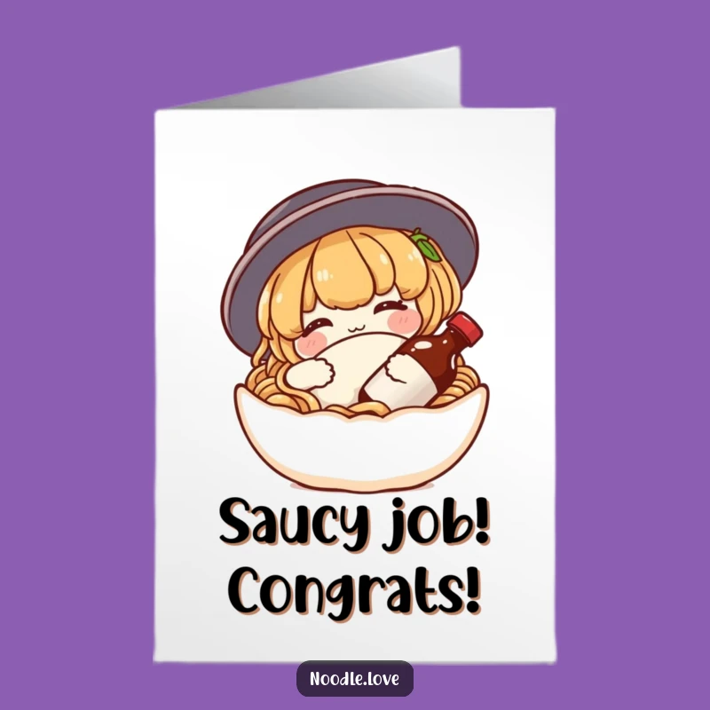 Free Printable Congrats Noodle Card: Cozy Foodie Downloadable Gift