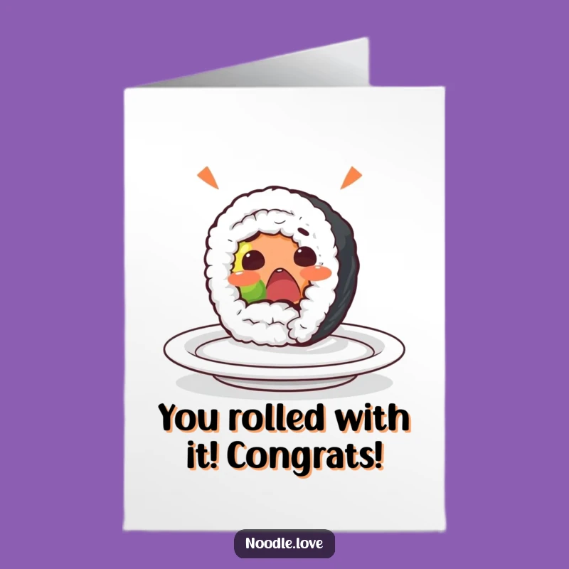 Free Printable Congrats Sushi Card: Funny Oopsie Roll Downloadable Gift