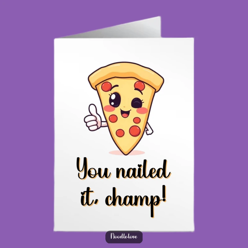 Free Printable Pizza Congrats Card: Funny Thumbs Up Slice for Your Big Win