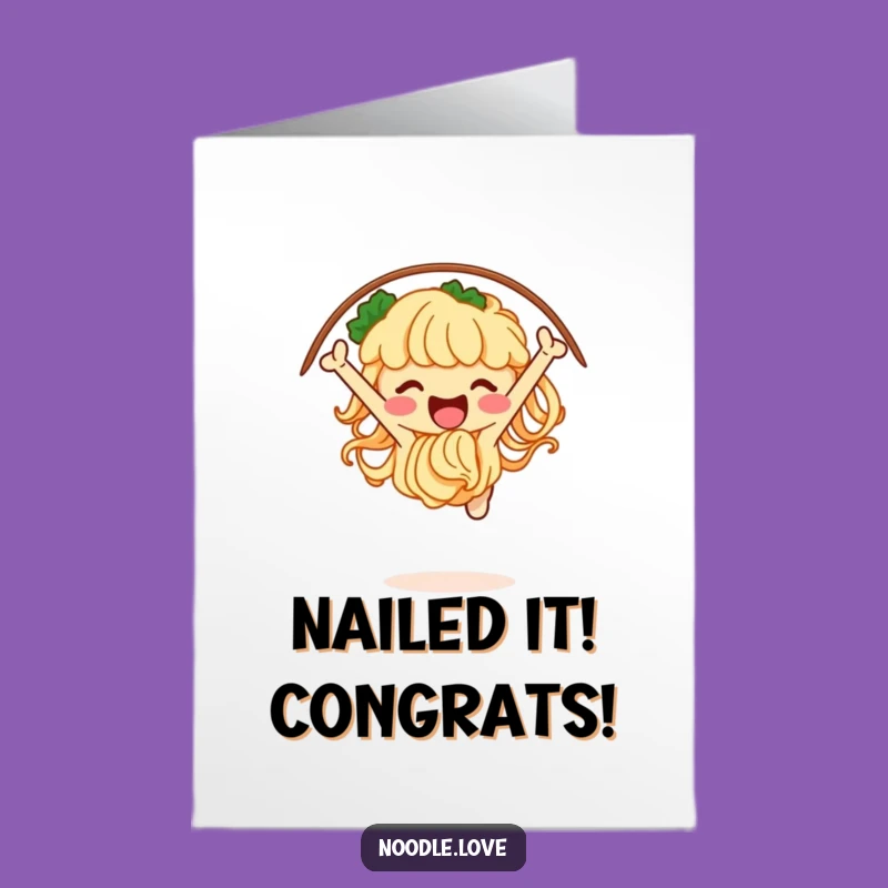 Free Printable Congrats Noodle Card: Jumps Through Success Gift