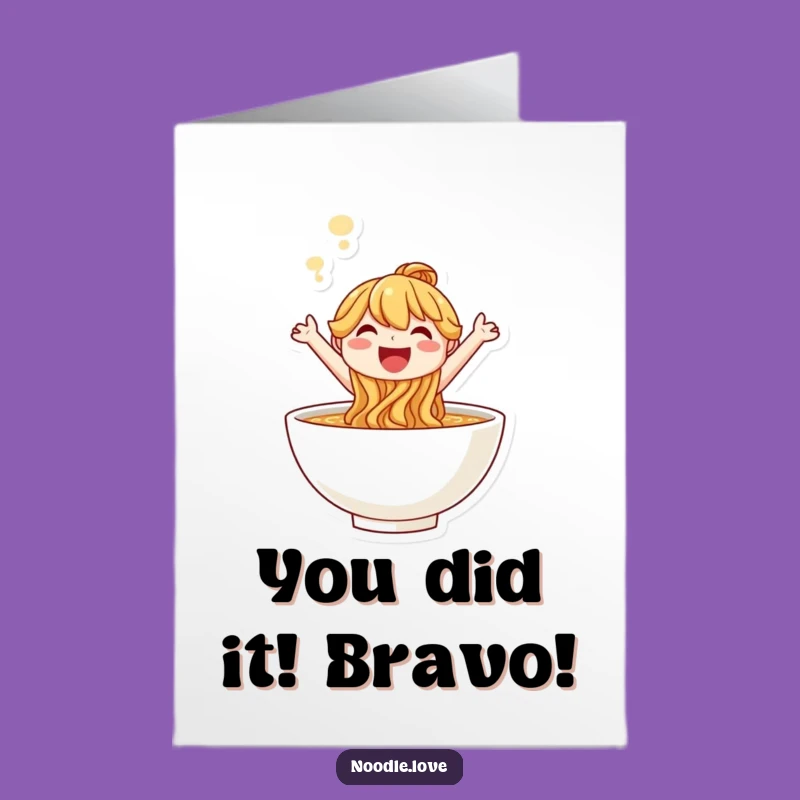 Free Printable Noodle Card: Joyful Leap Congratulations for Celebrating Big Wins