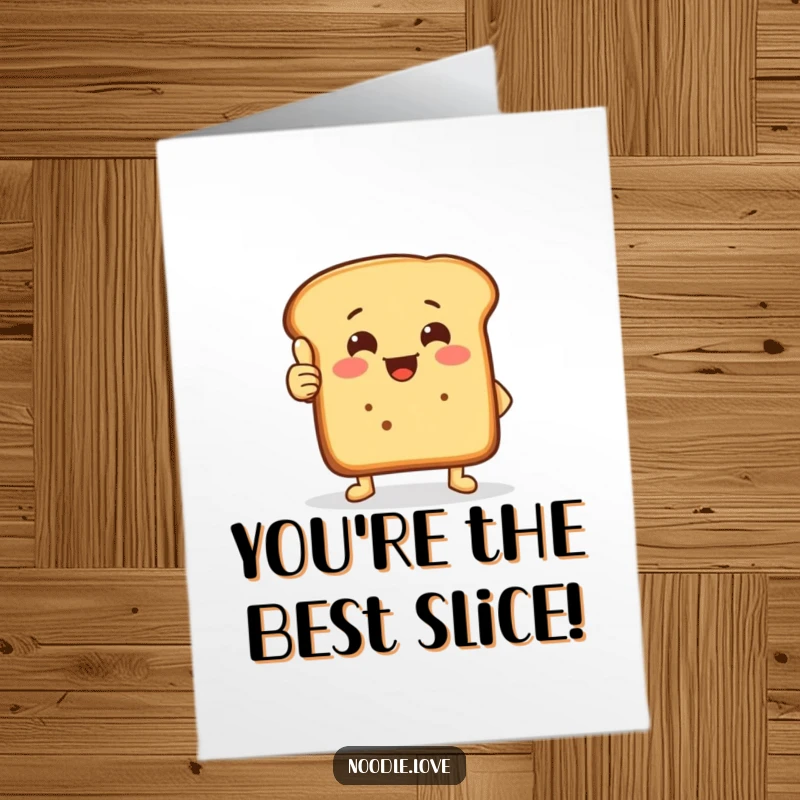 Funny Free Printable Bread Loaf Congratulations Card: A cheerful bread loaf with small feet gives a crusty thumbs-up.