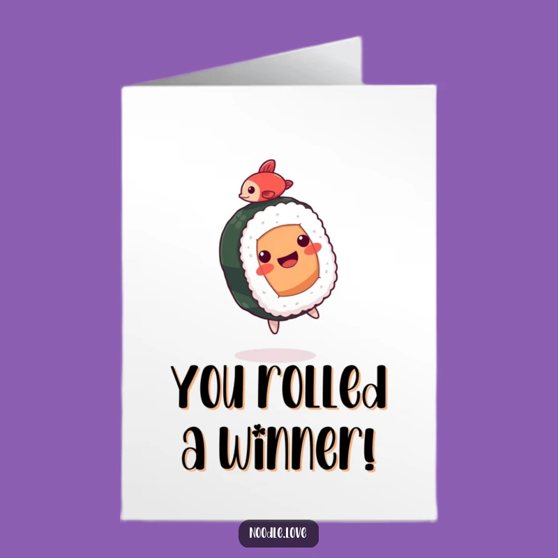 Free Printable Sushi Flip Card: Funny Congratulations Downloadable Gift for Big Wins