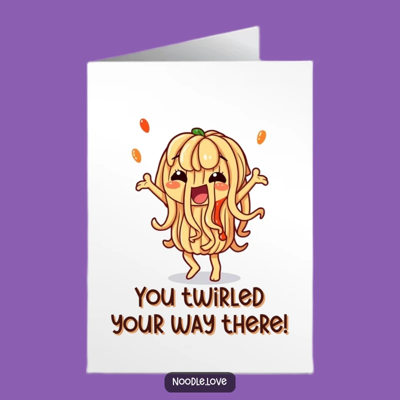 Free Printable Congrats Card: Noodle Dance Celebration, Saucy Success, Downloadable Gift