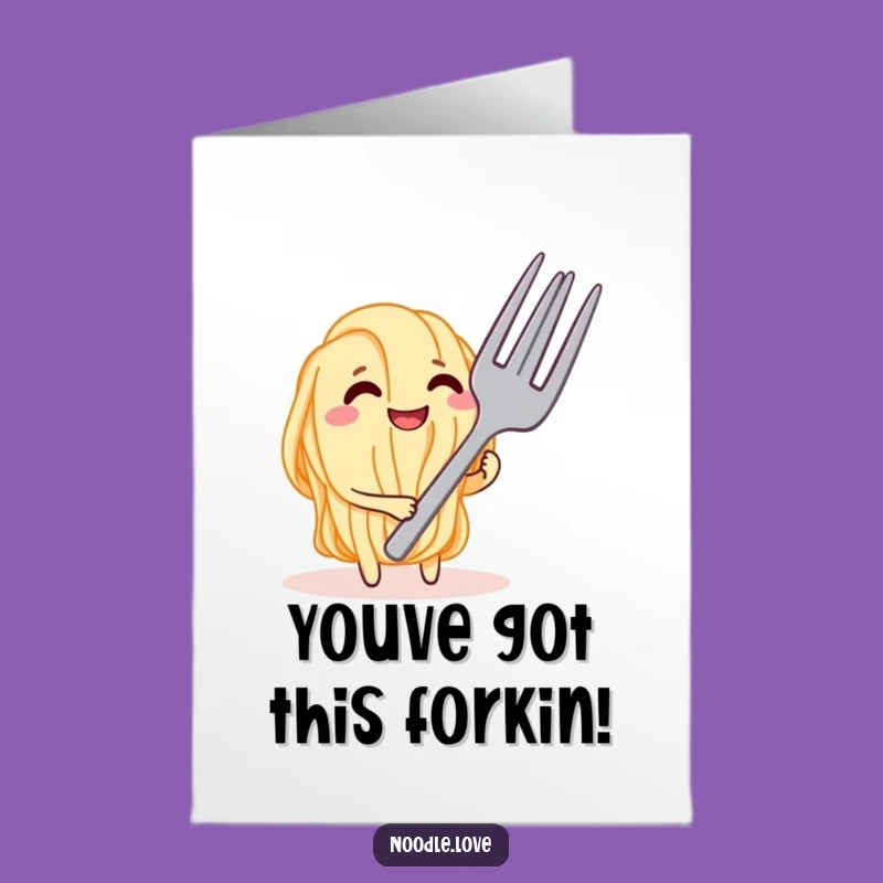 Free Printable Funny Congrats Card: Noodle Fork Tease, Playful Achievement, Downloadable Gift