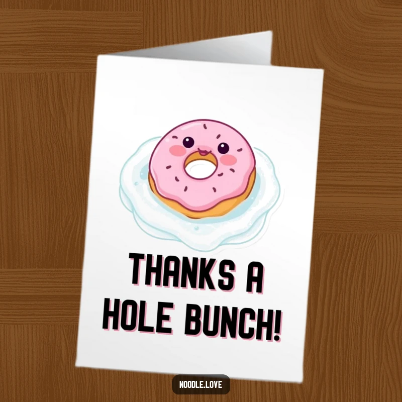 Funny Free Printable Donut Thank You Card, delighted, floating in milk, a sweet way to say thanks.
