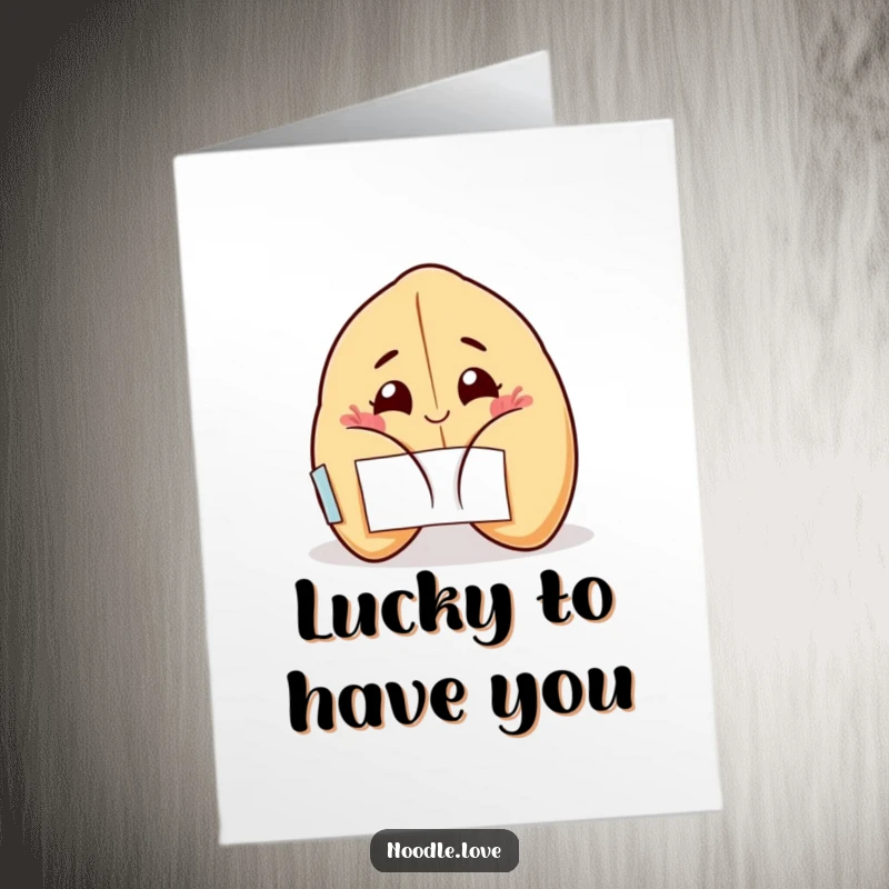 Funny Free Printable Thank You Card featuring a winking fortune cookie with a wide grin, offering a fun way to express thanks.