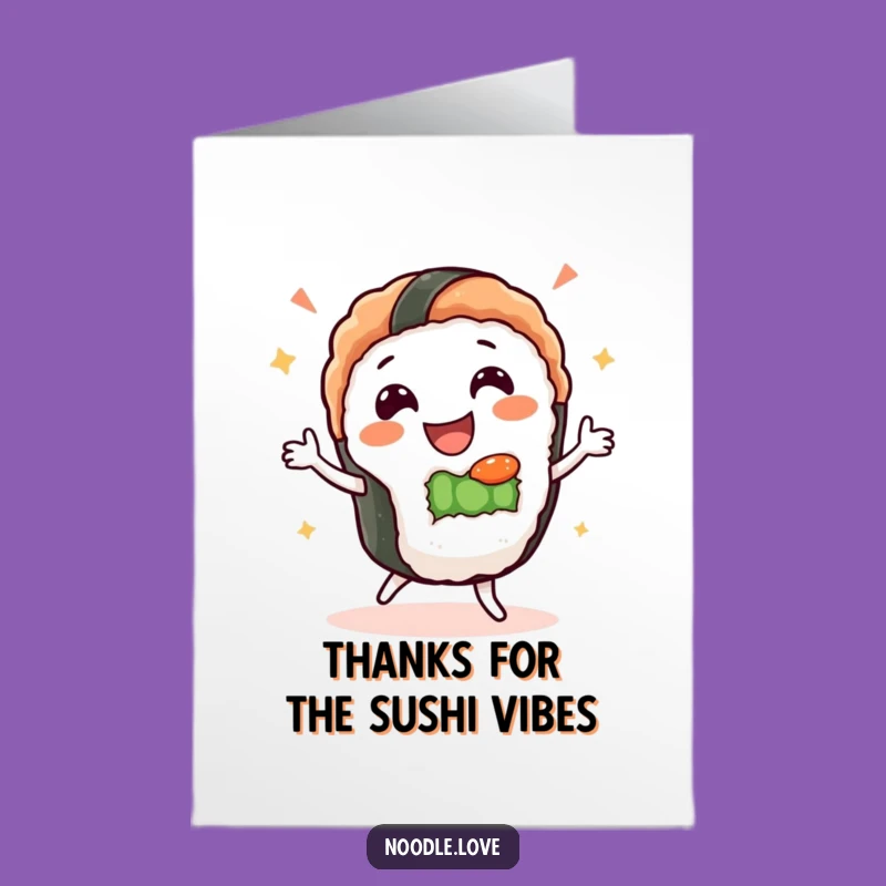 Free Printable Sushi Thank You Card: Funny Downloadable Gift of Gratitude!