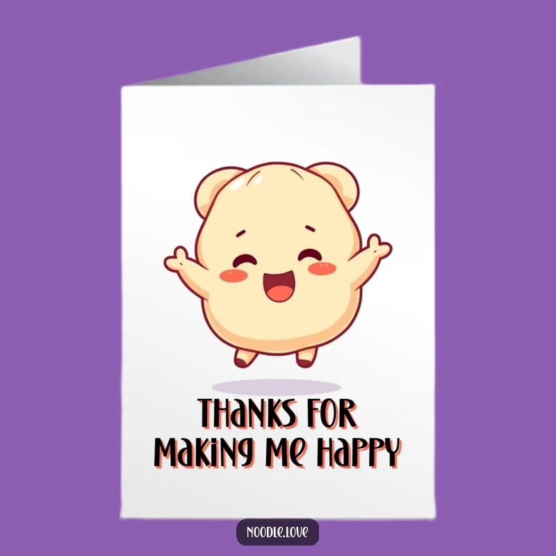 Free Printable Thank You Card: Bouncing Dumpling, Enthusiastic Thanks, Downloadable Gift