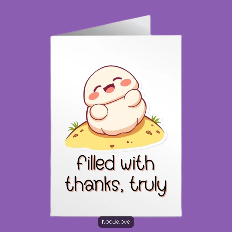 Free Printable Thank You Card: Happy Dumpling Roll, Funny Downloadable Gift!