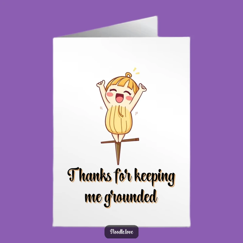 Free Printable Thank You Card: Noodle Headstand Gratitude - Cheerful Downloadable Gift