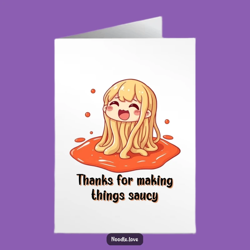 Free Printable Thank You Card: Noodle Sauce Play - Cheerful Downloadable Gift