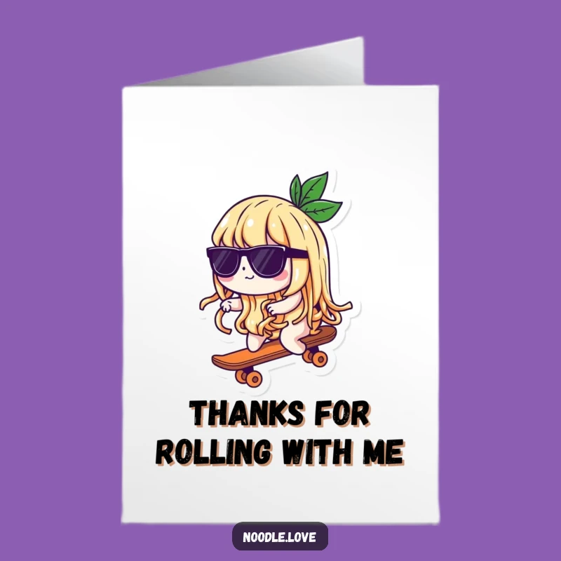Free Printable Thank You Card: Skater Noodle - Grateful Downloadable Greeting