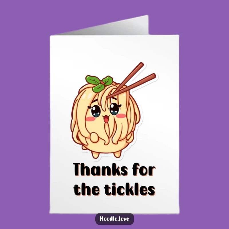 Free Printable Thank You Card: Ticklish Noodle Surprise, Cute Funny Downloadable Gift