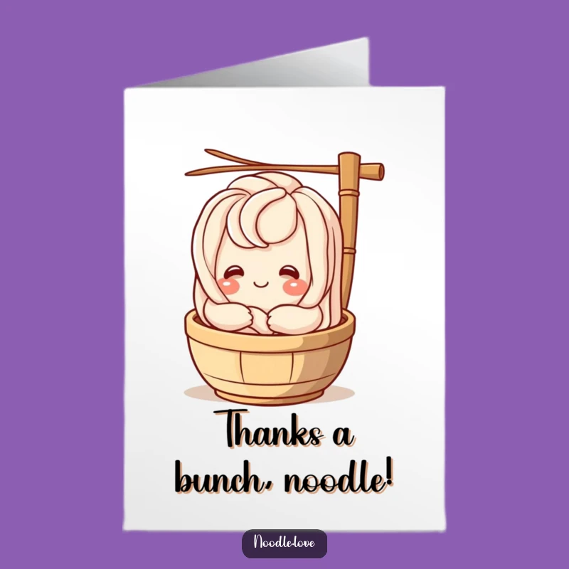 Funny Udon Thank You Card: Free Printable Noodle Gratitude for Friends and Family
