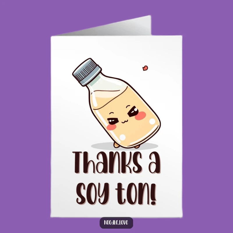 Free Printable Thank You Card: Smirking Shoyu Bottle Says Thanks Funny Downloadable Gift