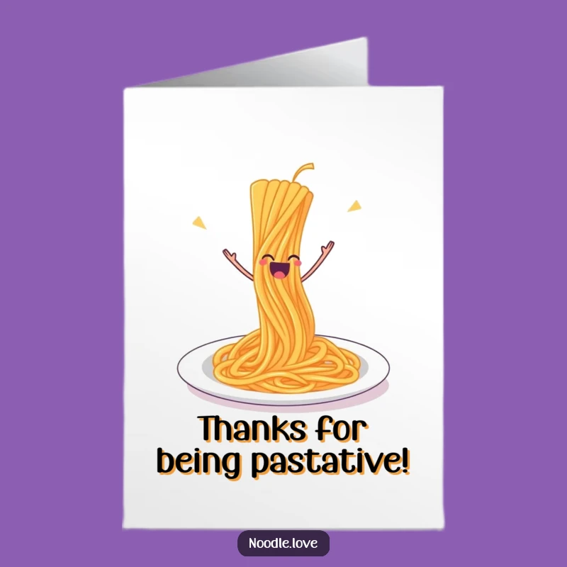 Free Printable Thank You Card: Spaghetti Thanks - Funny Downloadable Gift!