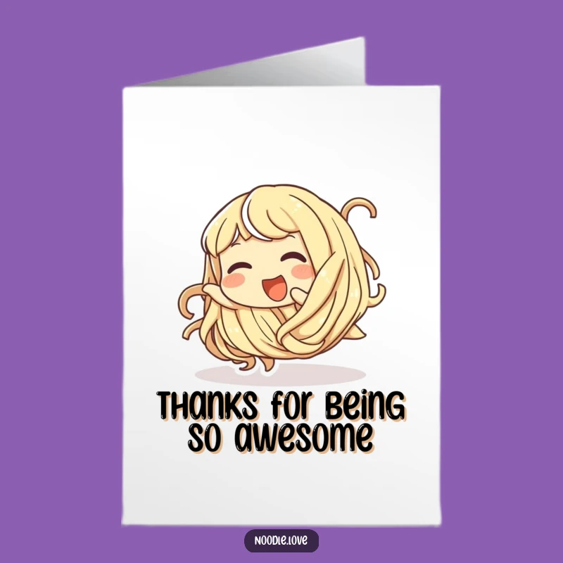 Free Printable Thank You Card: Giggling Noodle Thanks - Cheerful Downloadable Gift